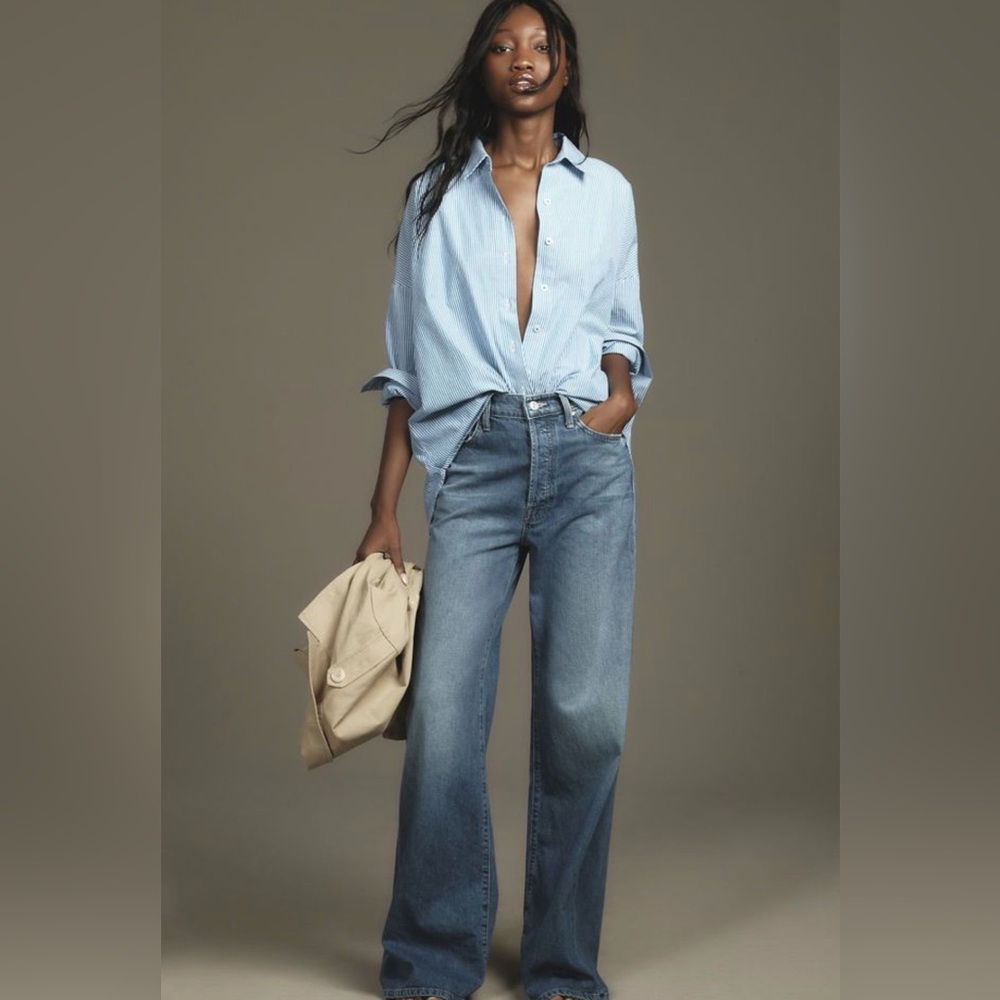 MOTHER Classic Blue Wide-Leg Jeans
